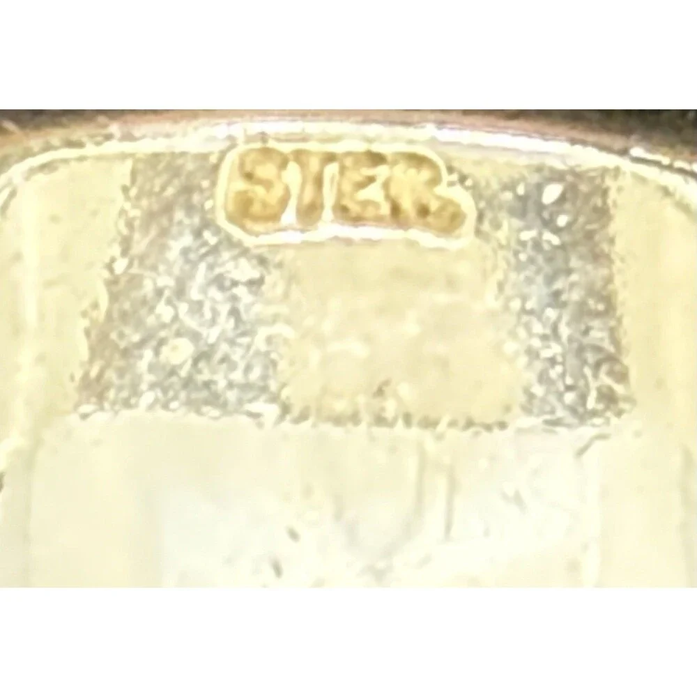 Pinky Ring Sterling Silver Handcrafted Baltic Amber Like Stone Sz 4.75 Vintage - Picture 6 of 14